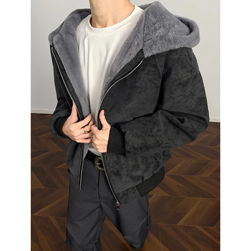 Winter Jacket Men Warm Fashion Thick Jacket Men Streetwear Korean Loose Short Coat Mens Thicken Hooded Jacket Male Outwear