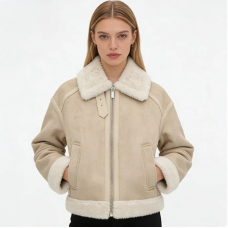 

Двусторонняя укороченная куртка женская в европейском и американском стиле, новая осенне-зимняя повседневная модная универсальная модель