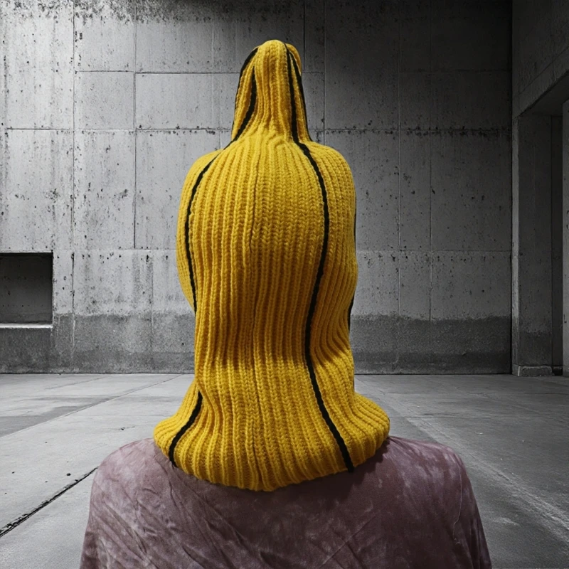 Knitted Banana Balaclava Mask For Adults Teens Winter Fun Costume Event view 3