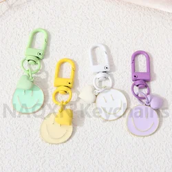 Cute Heart Keychain Colorful Smile Face Keyring Fit Airpods Pendants For Women Men Good Friendship Gift Handmade DIY Jewelry
