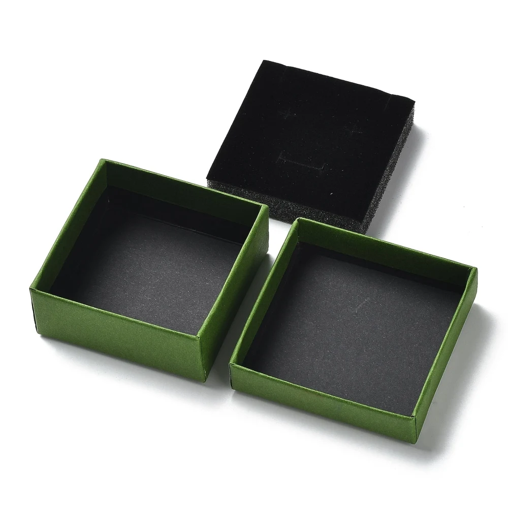 Cajas de cartón con esponja para joyería, embalaje de regalo para anillo, collar, pendientes, caja de exhibición de joyería, 12/18/24/32 piezas