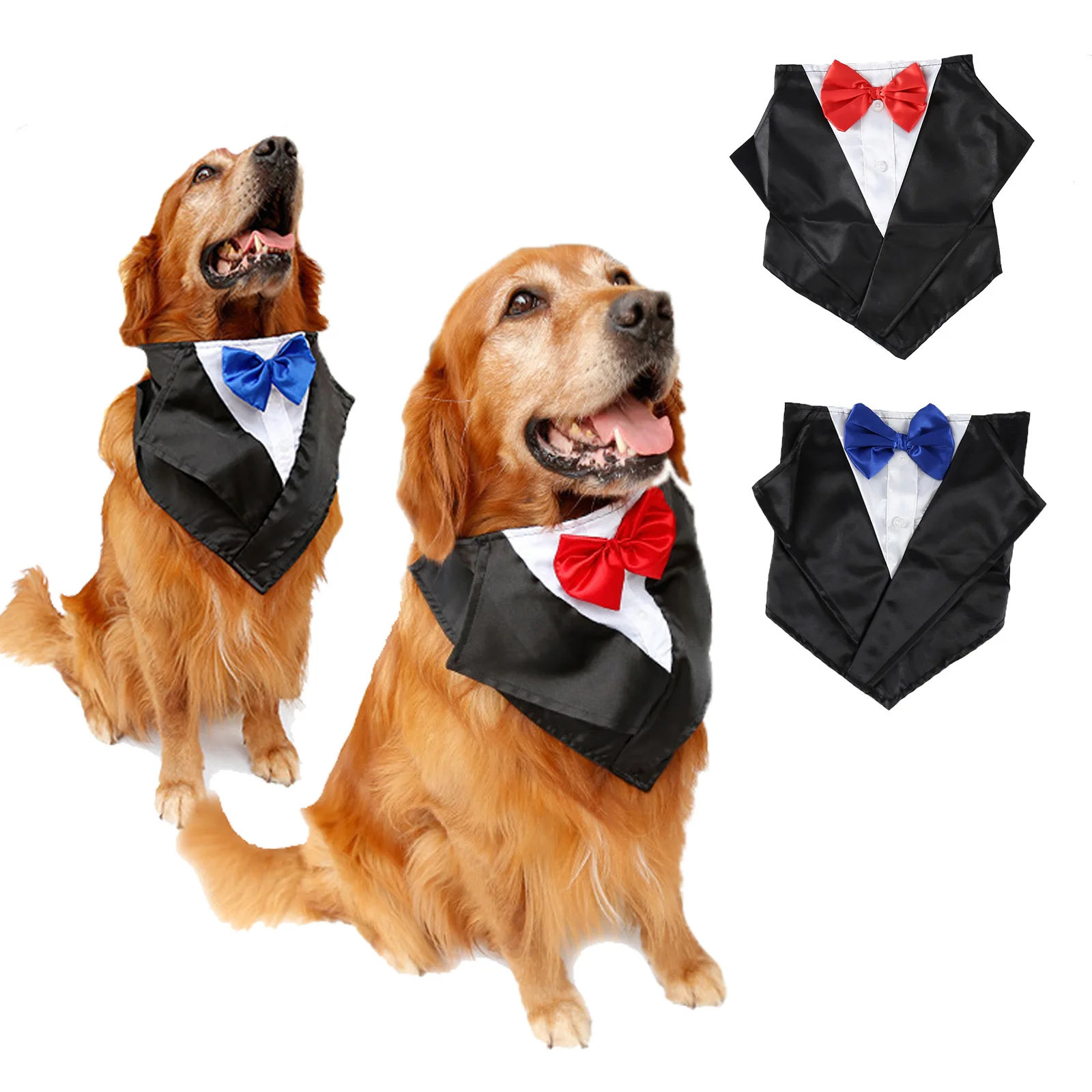 Pet Wedding Dress, Tailcoat, Big Dog Saliva Towel, Triangular Scarf, Creative And Funny Bow Pet Accessories Customizable