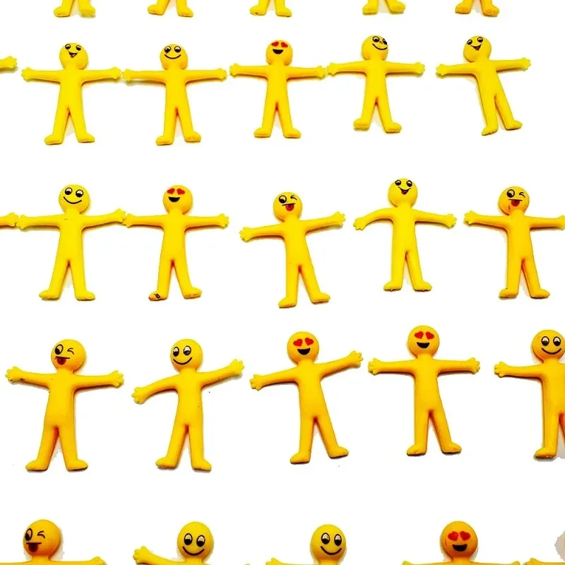 15 Stuks Rekbare Gele Minifigure Stress Reliëf Speelgoed Kinderfeest Beloont Verjaardagscadeaus Carnaval Feest Gunsten Weggeefactie