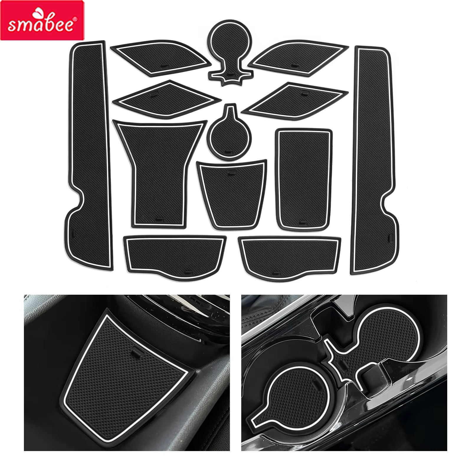 Smabee for Chevy Chevrolet Trax 2024 2025 Car Gate Slot Mat Anti-Slip Door Groove Center Cup Pad Rubber Interior Accessories