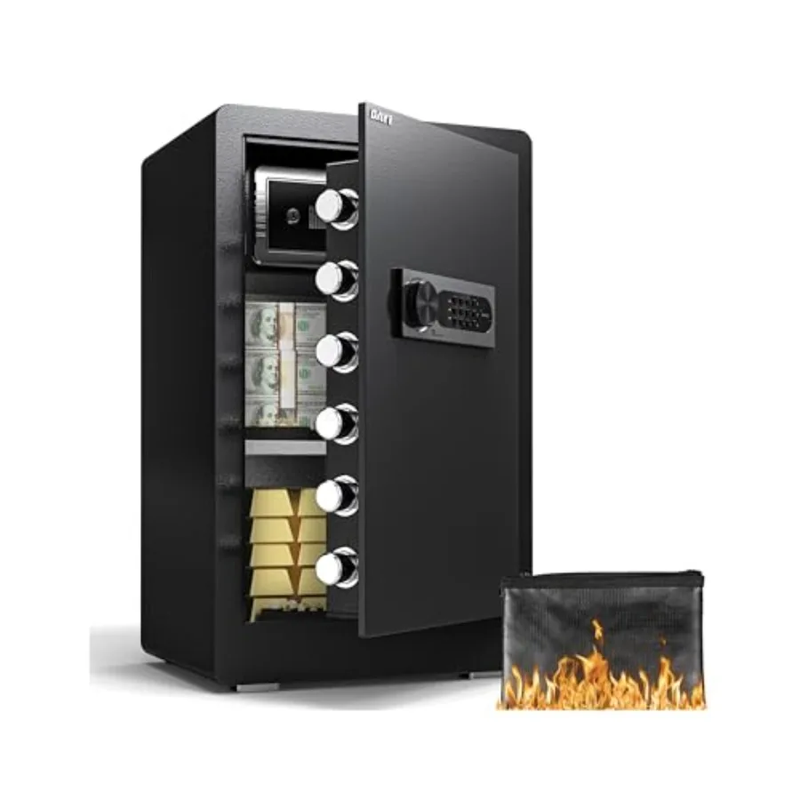 

Home safe, 4.0 cu ft, steel construction, black, fireproof bag included, digital keypad, dual alarm, ideal for office use