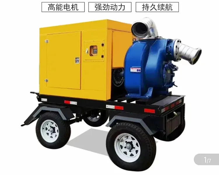 Lanco brand P-8 Inch Wheel Trailer Mounted Diesel self priming centrifugal electric water pump