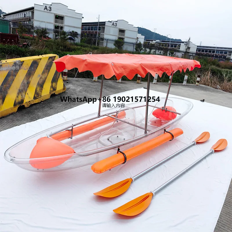 

High Quality Clear PC Double Kayak Canoe Accessories for Ocean Waters Rafting Lake Fishing Boating Aluminium Awning 2 People