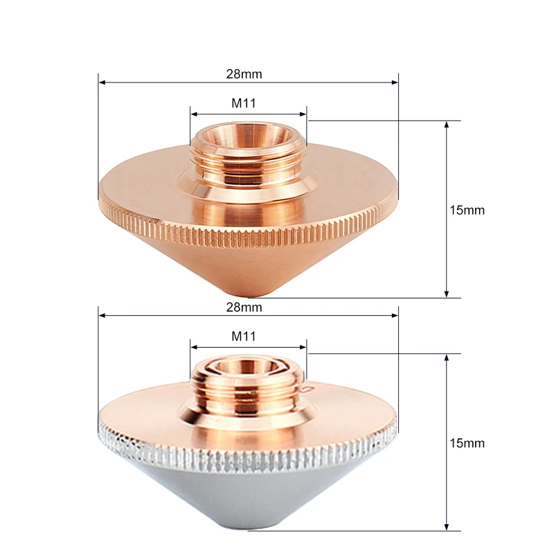 Laser-cut copper nozzle single-layer double-layer D28 M11 with a diameter of 1.0-5.0mm is suitable for laser cutting heads