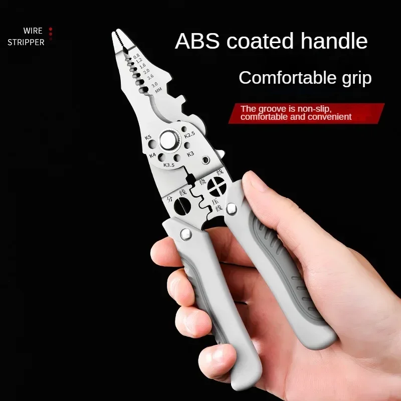 Crimper Cable Cutter Adjustable Automatic Wire Stripper Multifunctional Stripping Crimping Pliers Terminal Hand Tool