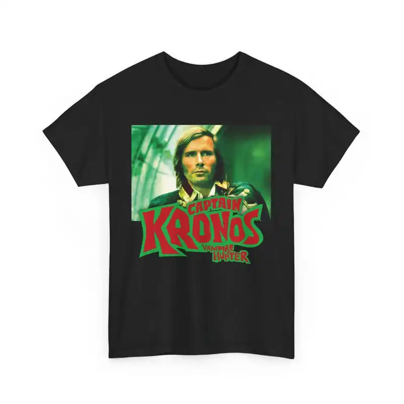 Captain Kronos Vampire Hunter T-Shirt ,Graphic Short Sleeve Crew Neck Cotton T-Shirt: Retro Horror Movie Tee