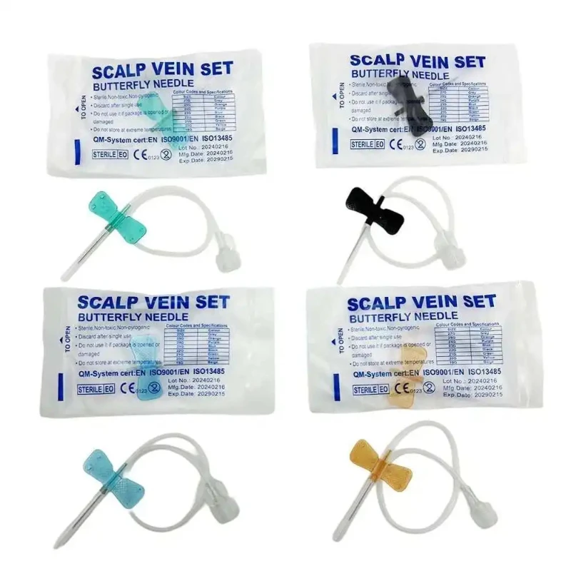 Disposable sterile scalp vein set pet scalp vein butterfly needle 100 pieces (model: 21G/22G/23G/25G)
