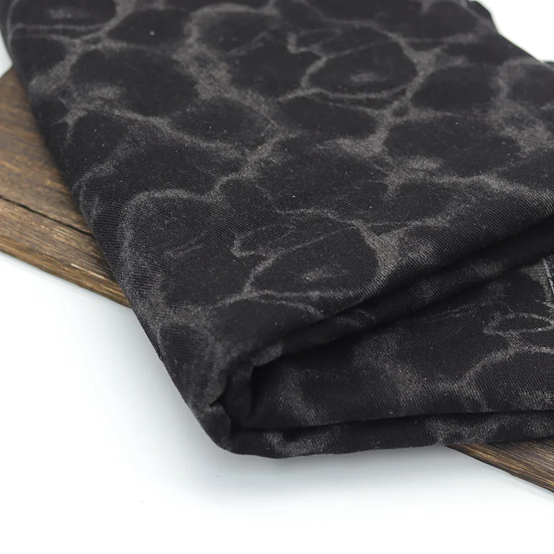 

Printed Pure Cotton Washed Denim Fabric Soft Thickened for Clothing Bag Designer Handmade Diy Sewing Cloth By The Meter