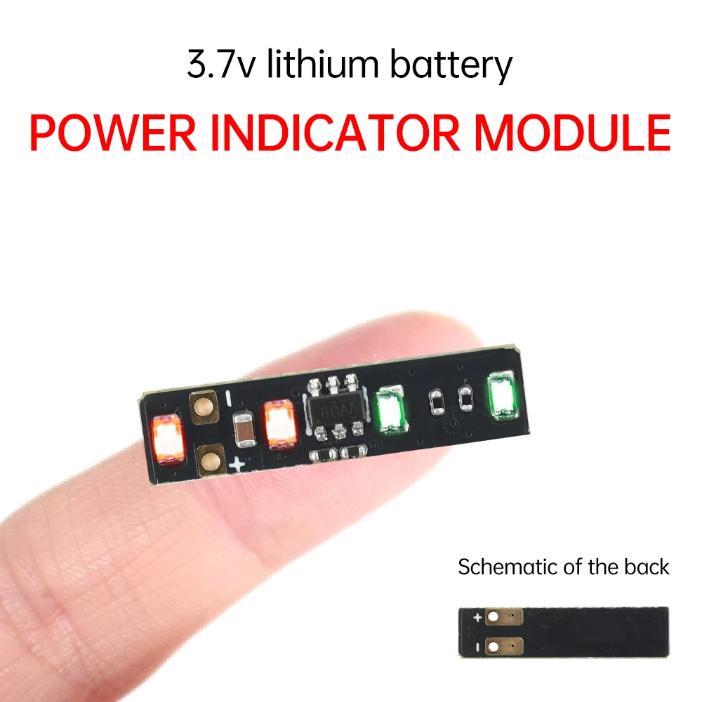 3.7-4.2V 1.5mA/10mA Módulo de medição 1 corda de bateria de lítio ternária com display de energia luz LED