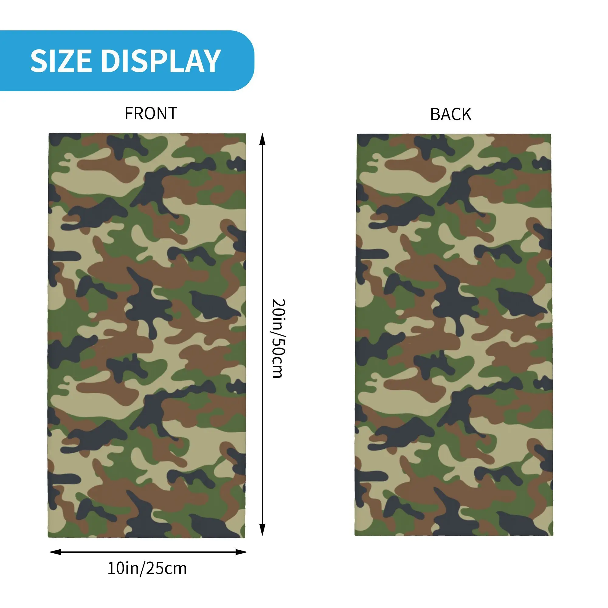 Custom Woodland Camouflage Winter Headband Neck Warmer Men Women Ski Camping Tube Scarf Military Army Camo Face Bandana Gaiter