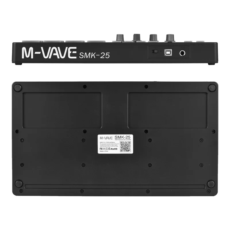 M-VAVE 25-Key MIDI Control Keyboard Mini Portable USB with 25 Velocity Sensitive Keys 8 RGB Backlit Pads 8 Knobs