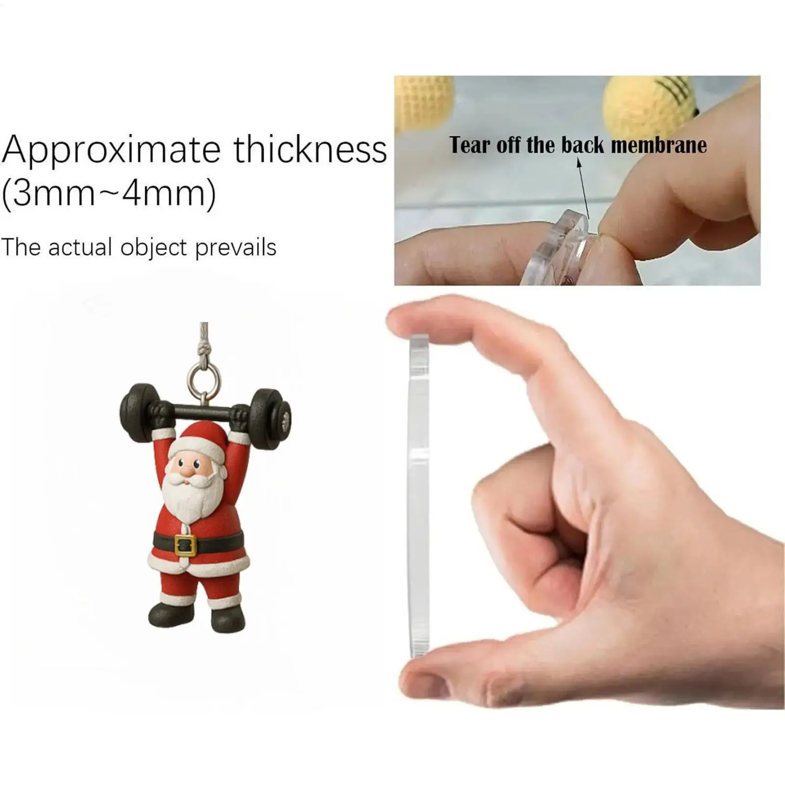 Calendario per il conto alla rovescia di Natale da 24 giorni Ornamento acrilico 2D Attrezzatura per il fitness Ornamenti natalizi Regali per decorazioni per feste di Capodanno Navidad