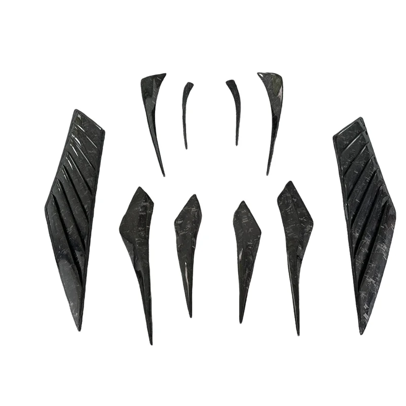 

Подходит для модификации BMW I8, передний бампер из кованого углеродного волокна в стиле EB, боковое вентиляционное отверстие с ветрозащитной лопастью.