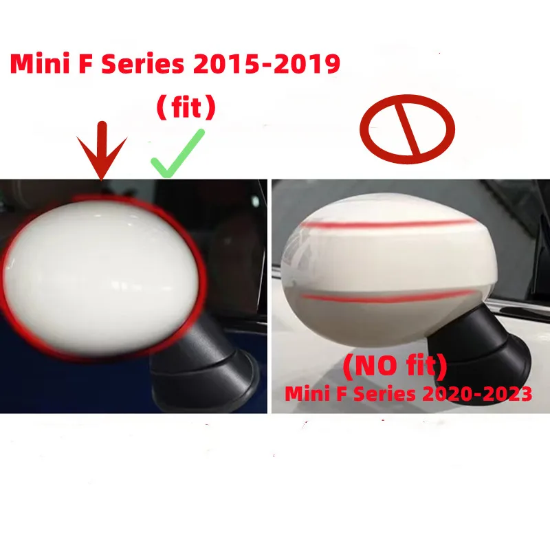 ประตูรถด้านข้างกระจกฝาครอบสำหรับ Mini Cooper One S JCW F54 F55 F56 F57 F60 2015-2019กระจกมองหลังสติกเกอร์ป้องกัน Shell