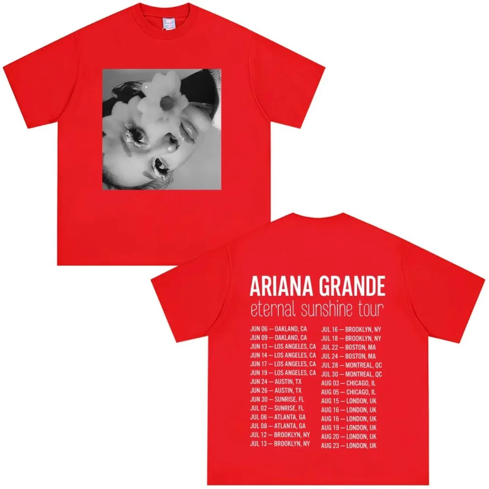 Ariana Grande The Eternal Sunshine Tour 2026 Print T-shirt Men Women Fashion T-shirt Summer Casual Loose Cotton T-shirts