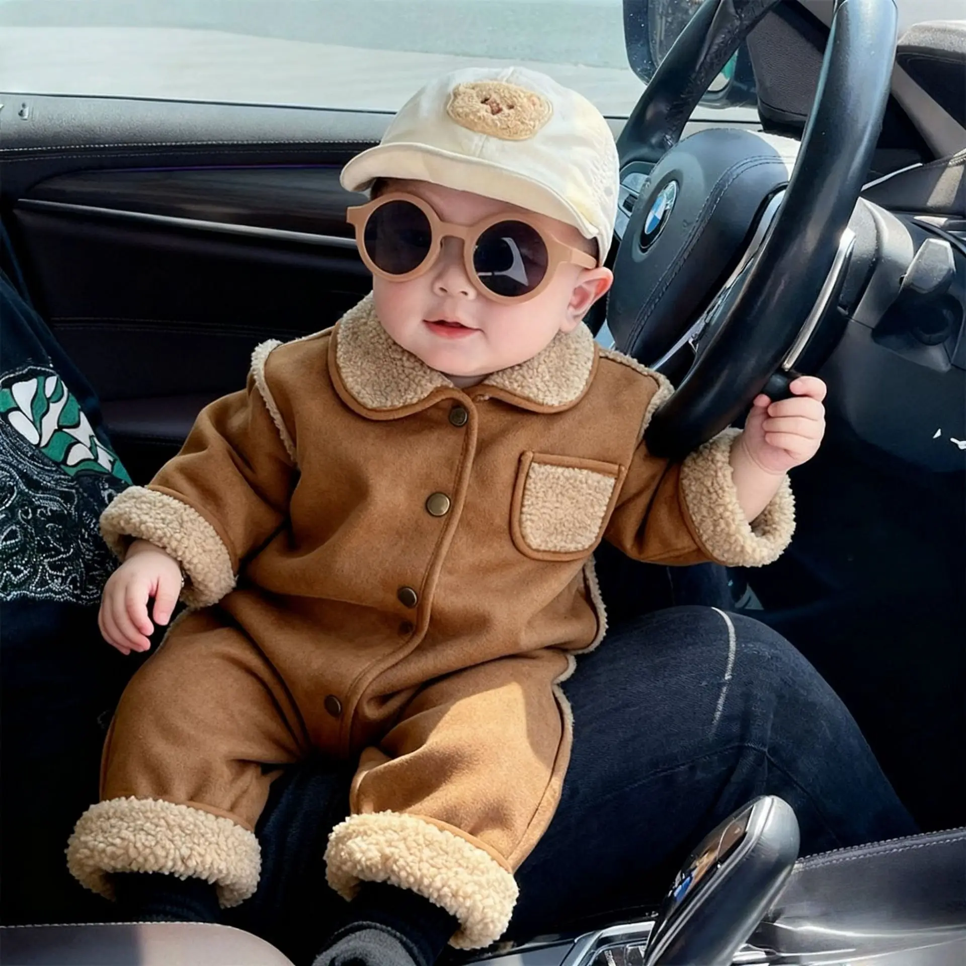 ملابس على الوجهين! ملابس أطفال مريحة للخريف والشتاء للرضع والأطفال الصغار، رومبير عصري للجنسين من عمر 0 إلى 2 سنة 3565 #1