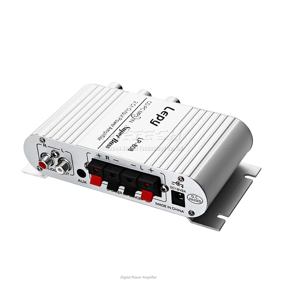 LP-808 Lepy MINI Car Power Amplifier Digital Player Hi-Fi Stereo CD MP3 MP4 PC Speaker Motorcycle Home Super BASS 2-CH Audio AMP