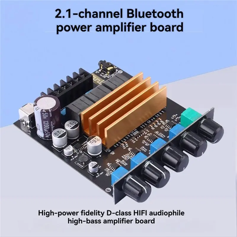 A99E-TPA3221 2.1-Channel Digital High-Power Fidelity Class-D HIFI Audiophile Subwoofer Bluetooth 5.0 Amplifier Board
