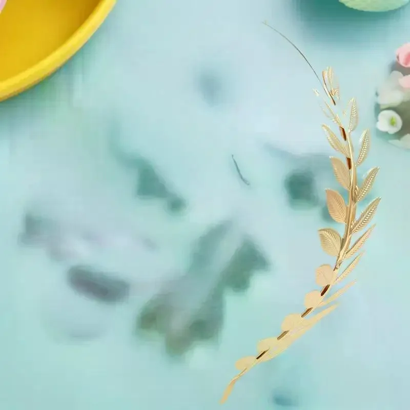 جديد ريترو الذهب اللون ورقة عقال خوذة تاج تيارا غطاء الرأس آلهة اليونانية رئيس مجوهرات العروس الزفاف إكسسوارات الشعر #4