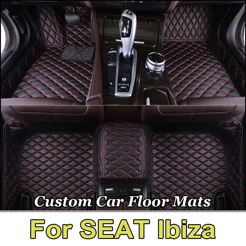 Car Floor Mats For SEAT Ibiza 6J 6P MK4 2008~2017 Waterproof Rugs Durable Carpets Luxury Leather Mat Car Accessories 2009 2010