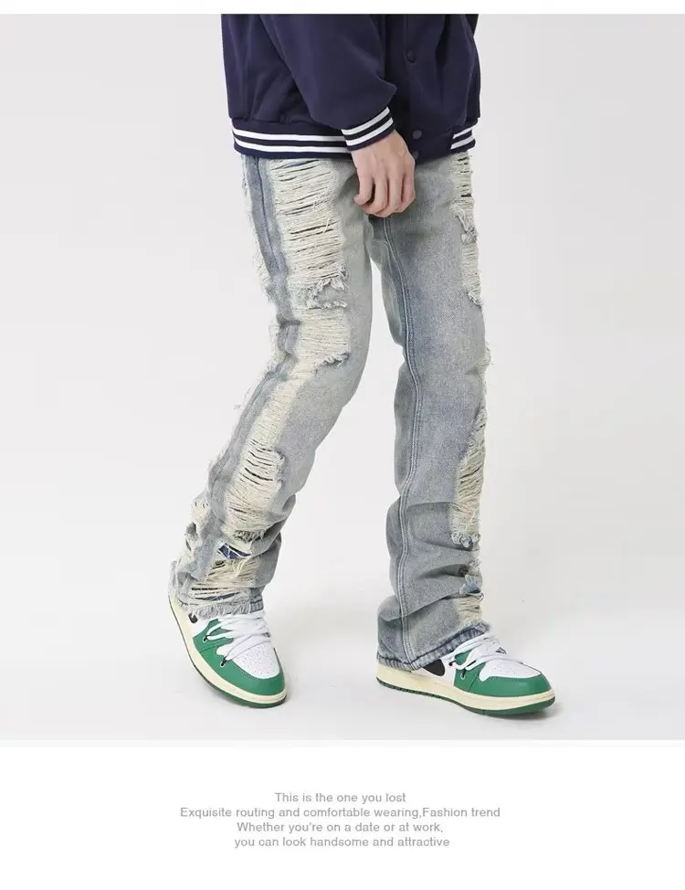 2026 Ropa Grunge Y2K Streetwear Zerrissene Baggy Jeans Hosen Herrenkleidung Gerade Hip Hop Gothic Denim Hosen Pantalon Homme – Detail 11