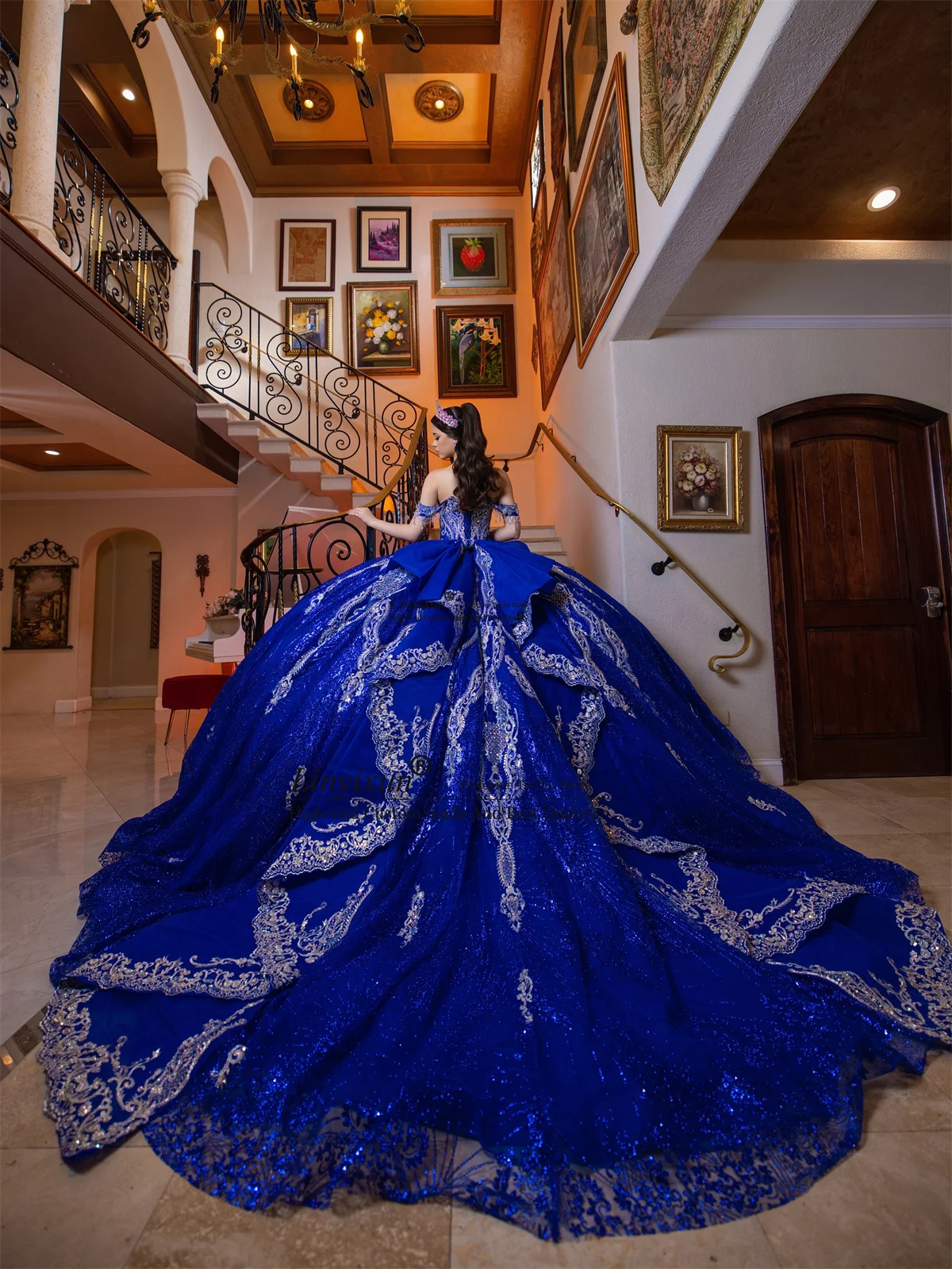 Princess Ball Gown Quinceanera Dresses Appliques Lace Sweet 16 Gowns Customized Mexican Sweep Train Vestidos de 15 XV anos