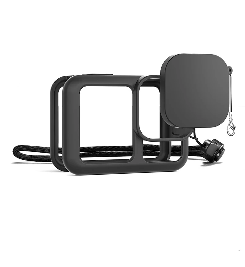 Para gopro hero 13 negro accesorios funda carcasa protectora Protector goma silicona + tapa de lente correa para go pro Hero13
