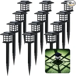 2/4/6/8/10/12Pcs Solar LED Pathway Lights Outdoor Waterproof Walkway Garden Decor Street Lamp for Landscape Yard Patio Driveway