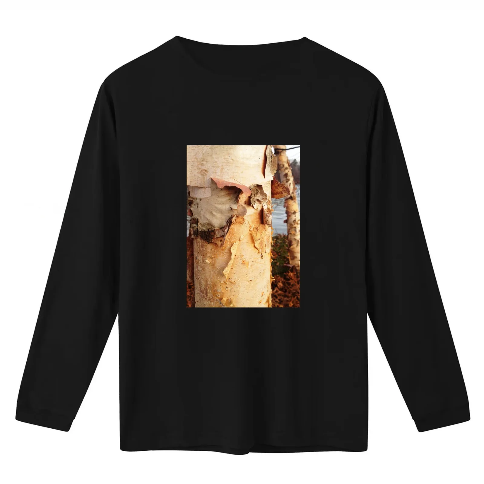 Birch bark T-Shirt Summer Casual Cotton Tee Oversized Streetwear Tops Vintage Graphic Print Loose Fit Short Sleeve
