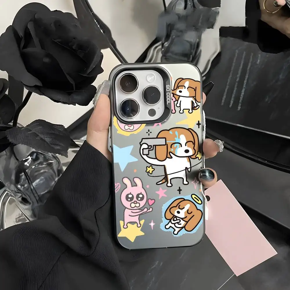 Kawaii S-Siamese Lip Phone Case For iPhone 17 16 15 14 13 12 11 Pro Max Air multicolor Matte Laser Metallic Aurora Funda