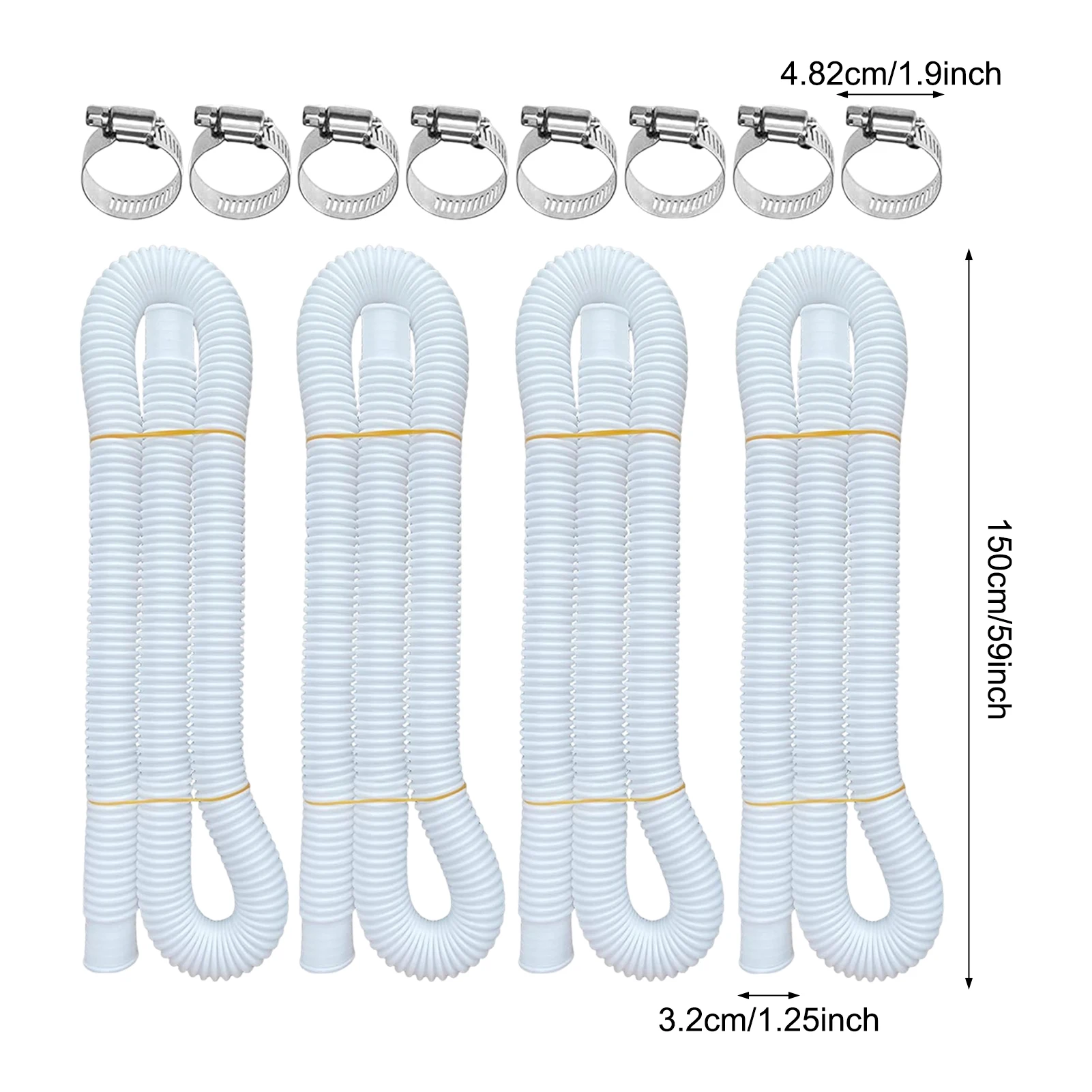 

Pool Pump Replacement Hose Pool Filter Pump Hoses with 8 Metal Clamps Suitable for 300PH 330PH 530PH UD88