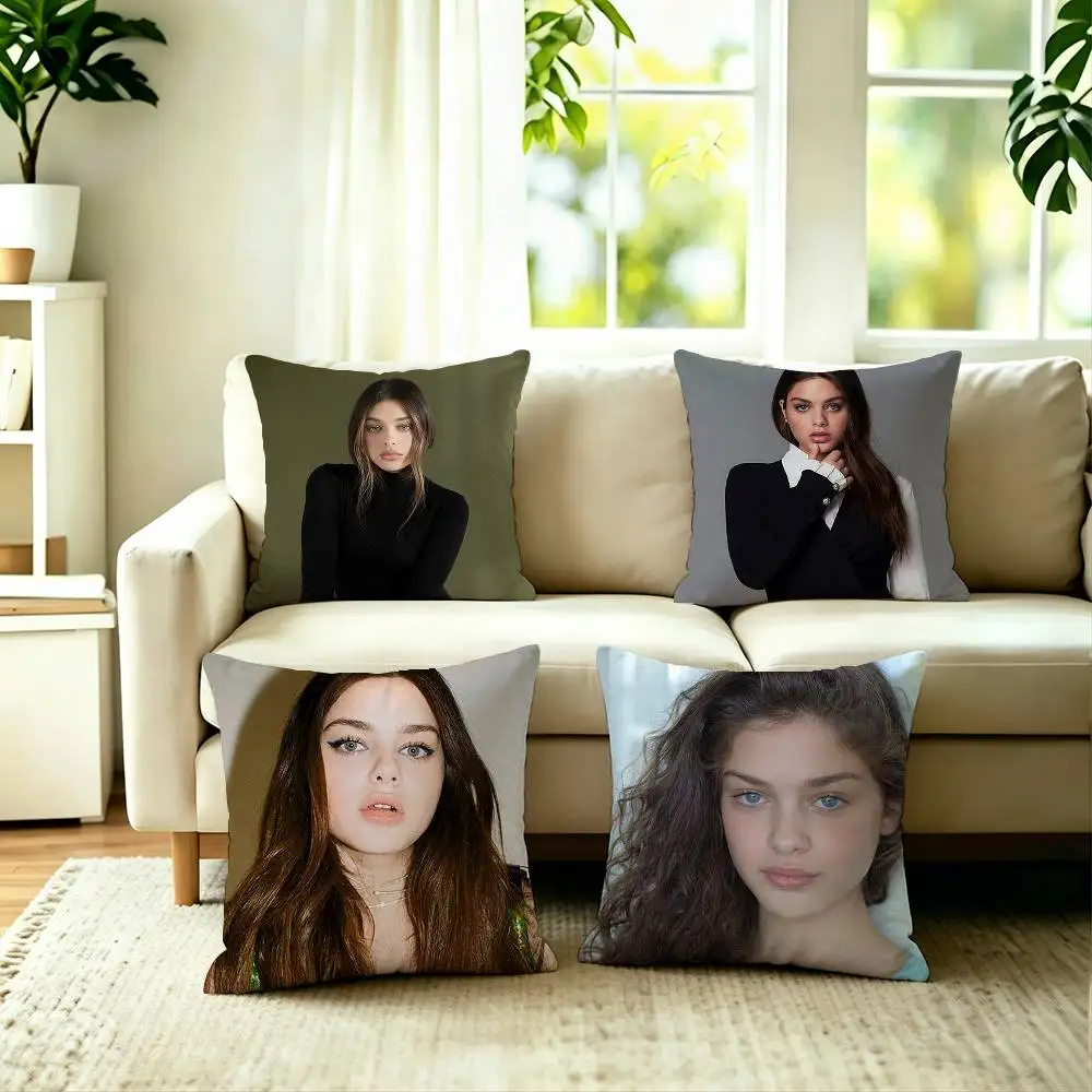 Popular Actress Odeya Rush Pillow Case Square Double-Sided Sofa Cushion Cover Bedroom Bedside Pillow