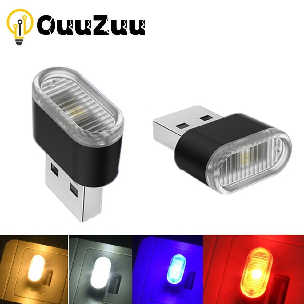 Mini USB Licht LED USB Nachtlicht Modellierung Auto Umgebungs Licht Neon Innen Licht Auto Schmuck (5 arten von licht farben)