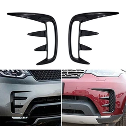 2 Pcs Black ABS Front Fog Lamp Light Cover Bar Trim Fits For Land Rover L462 Discovery 5 2017 2018 2019 2020