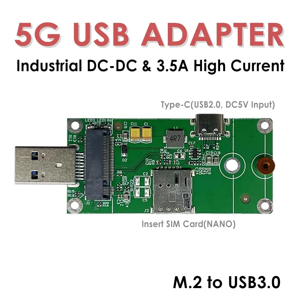 5G LTE USB Adapter M.2(NGFF) to USB3.0 Dongle W/NANO SIM Card Slot Type-C For SIMCOM QUECTEL HUAWEI SIERRA FIBOCOM 5G Modem