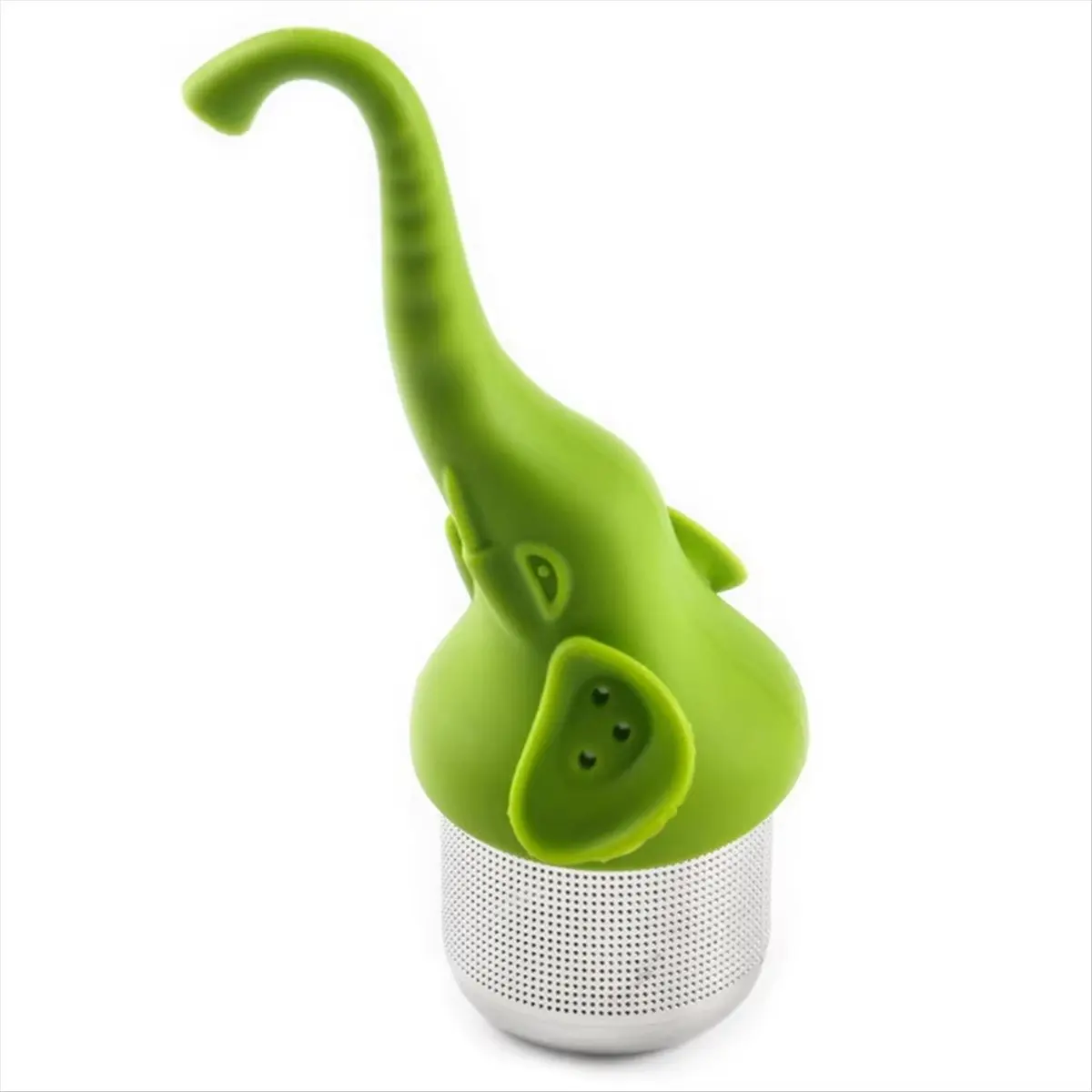 TOP RATED~Stainless Steel Elephant Tea Infuser, Silicone Handle, Kitchen Teaware for Loose Leaf, Coffee & Spice Sieve