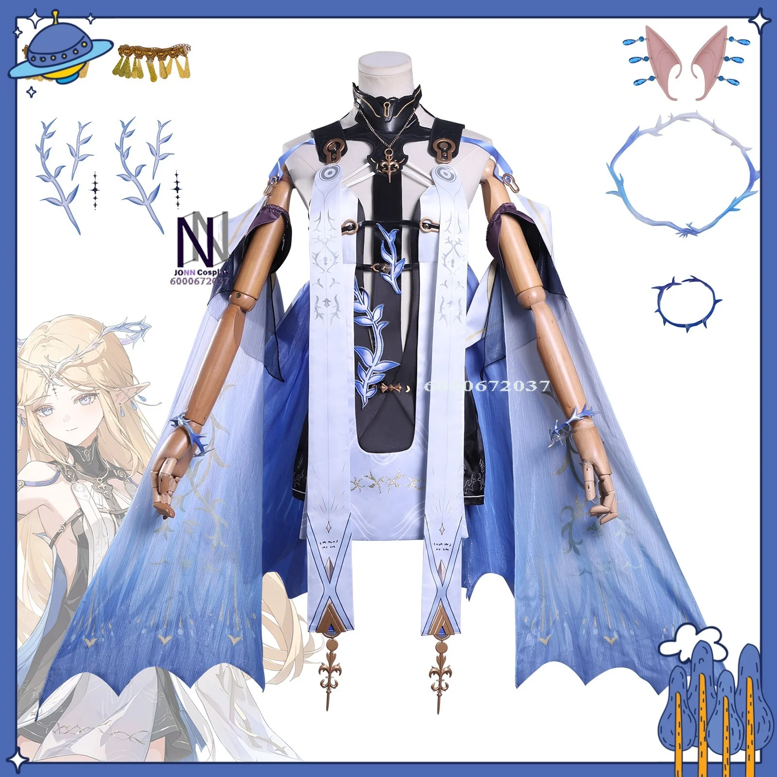 

Wuthering Waves Katishia Cosplay Costume Little Ka Anime-style Game Full Women's Outfit Two-dimensional Slim-fit Dress Role-play