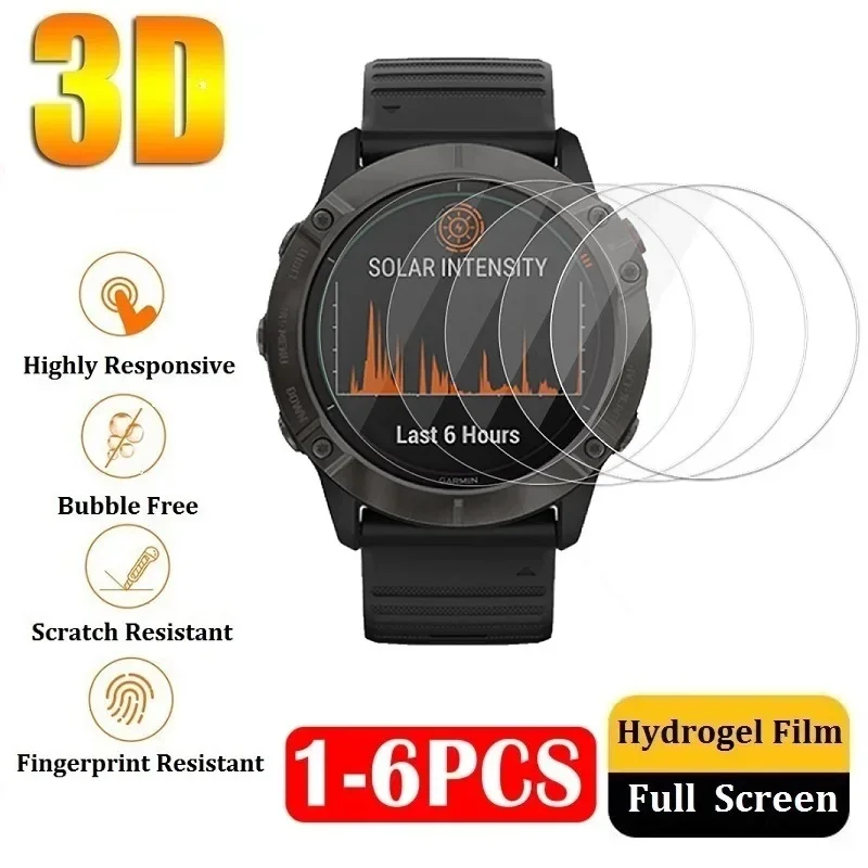 Protective Hydrogel Film on Garmin Fenix 7X 7S 7 6X 6S 6 Pro Fenix 5X 5S 5 Plus Screen Protector Foil Guard