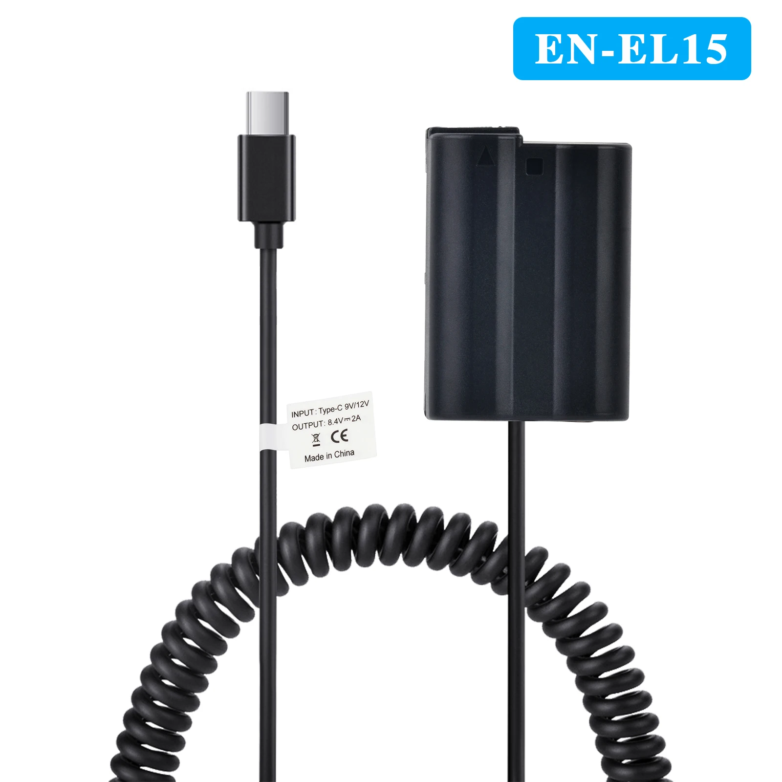TAVT USB-C EN-EL15C ENEL15 Dummy Battery Compatible with Nikon Z5 Z6 Z6II Z7 Z7II D500 D600  D610 D750 D780 D7500 V1 D810 D800