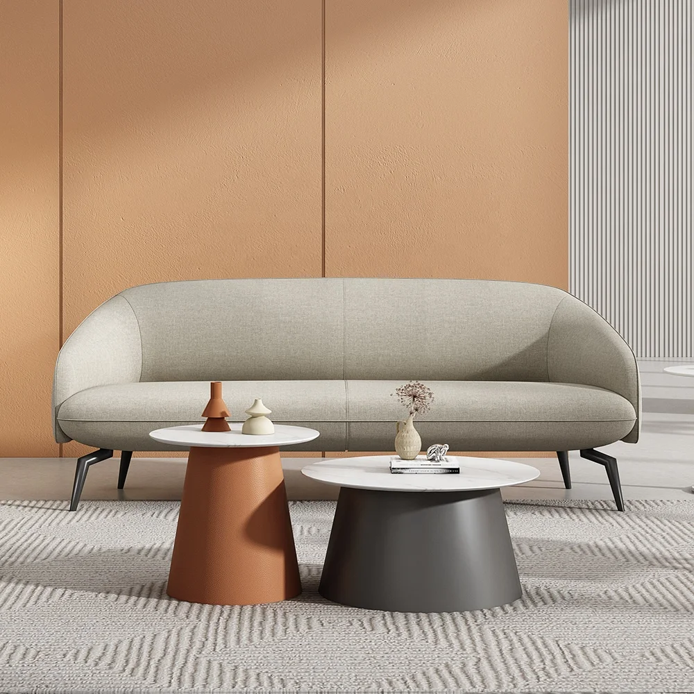#￥Advanced Simplicity Sectional Low Armrest Sofa Set Wood Frame Stainless Legs High-Density Sponge for Modern Home Office Office