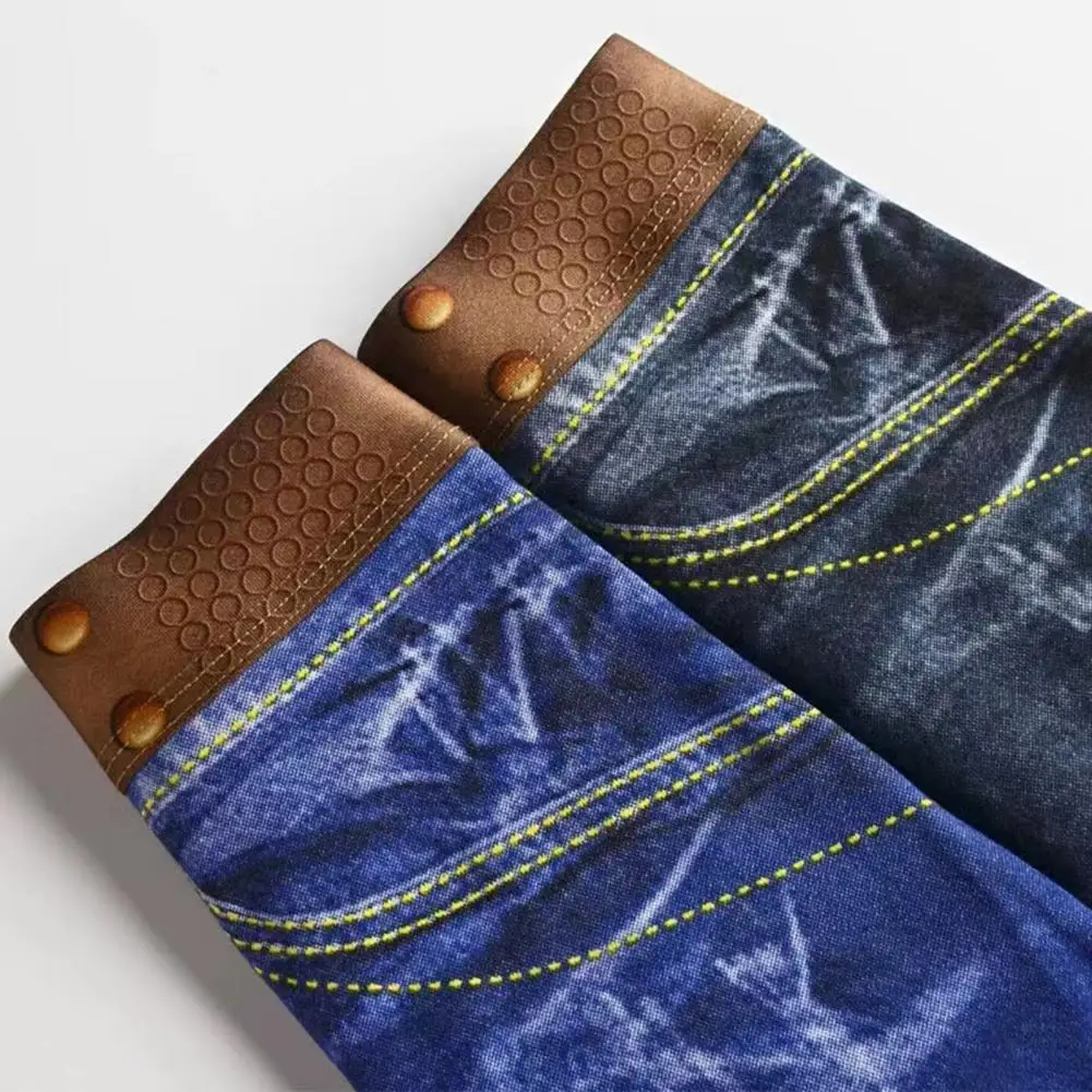 

Men 3D Printed Boxer Briefs Imitation Jeans 3D Printed Boxer Briefs Mid-rise Funny Fake Jeans Double-Sided Reinforcement Panties