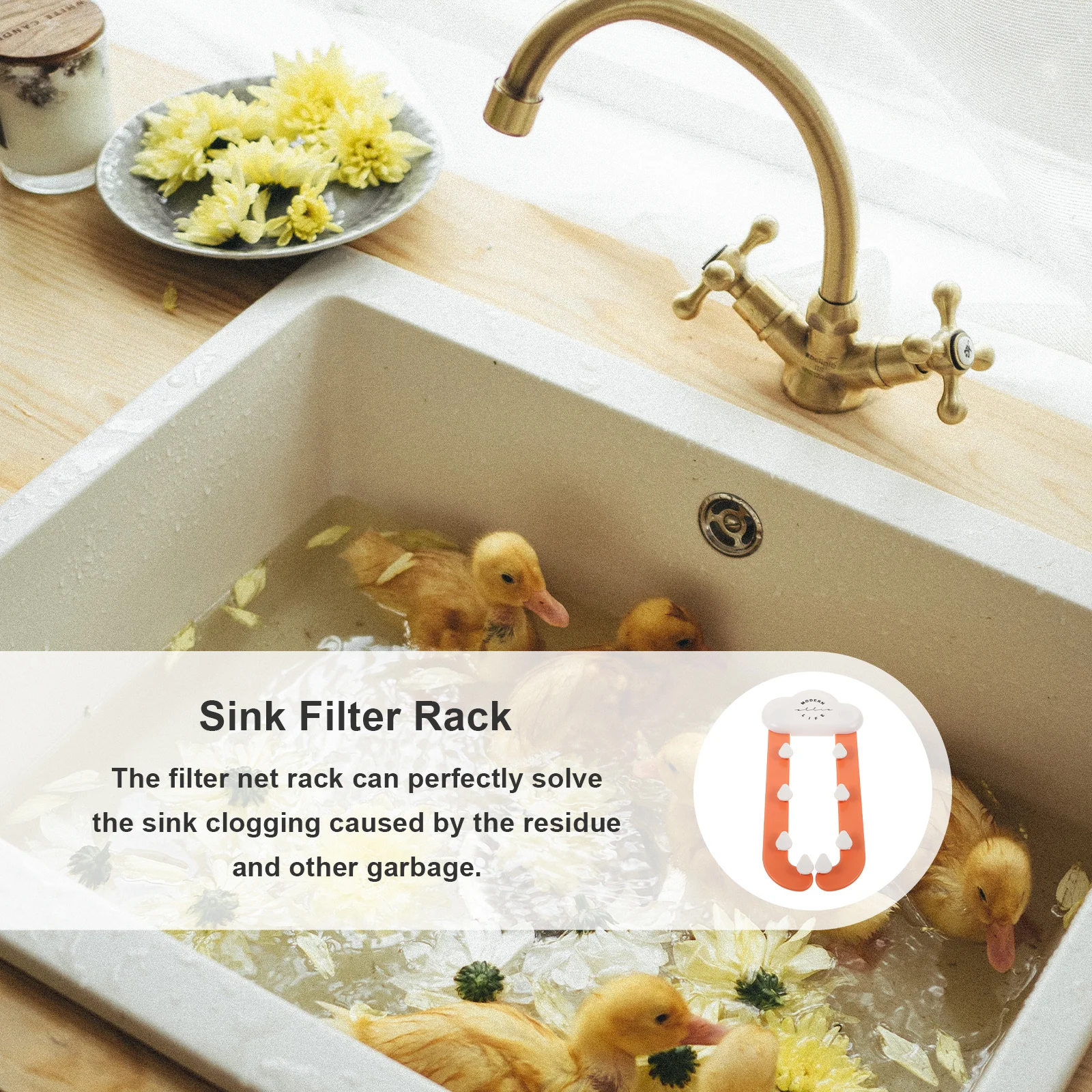 

Exquisite Craftsmanship Sink Filter Rack Easy Disassemble Strong Load Bearing Capacity Food Catcher Sink Storage Rack