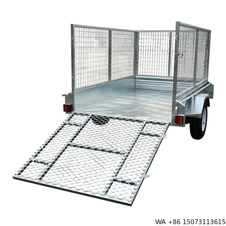 

7x5 Hot Dip Galvanized Single Axle Box Trailer with Disc Brake Mesh Cage 1500kg Rated