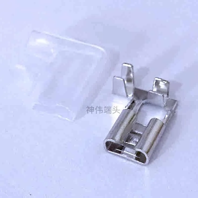 6.3 Flag Shaped Plug-in Spring Terminal Plug Elbow Right Angle Joint Connector Plug