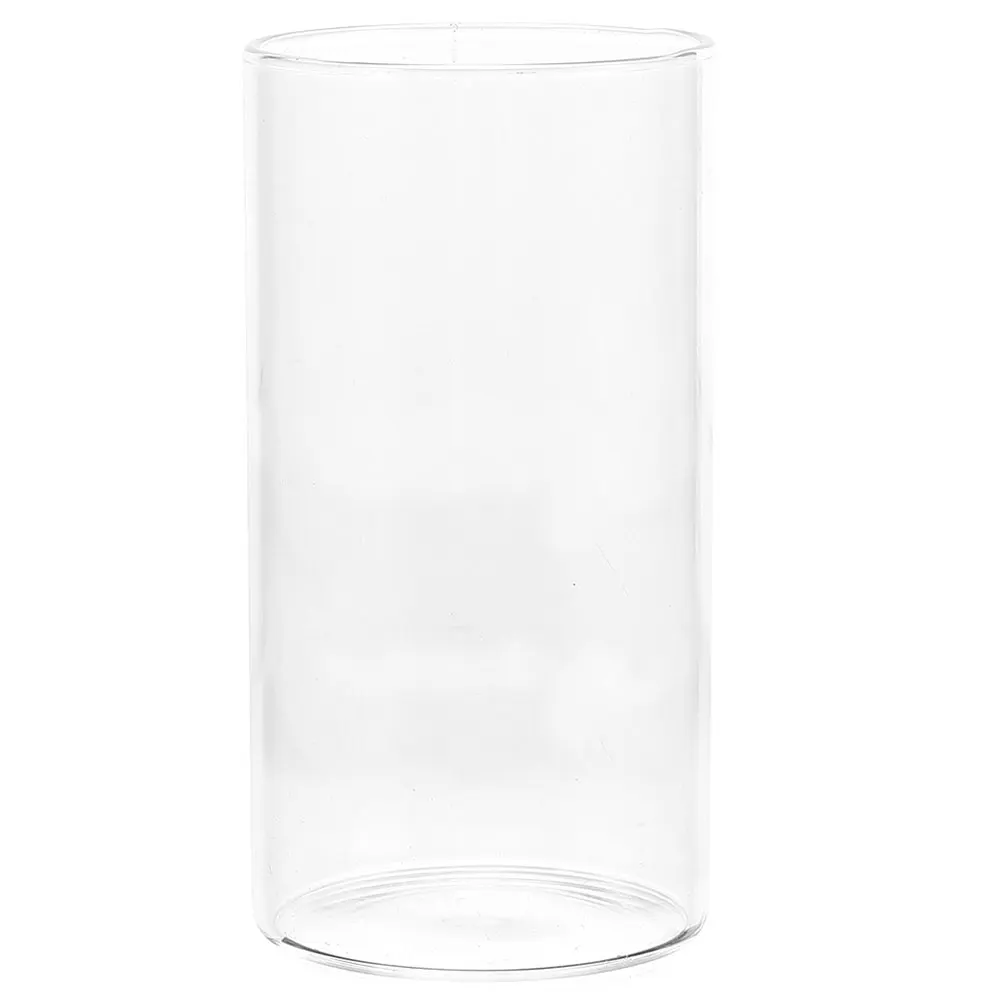 حامل زجاجي ذهبي غطاء أسطواني مقاوم للرياح لشموع العمود وظلال شفافة ومزهريات خفيفة لتزيين المنزل #1