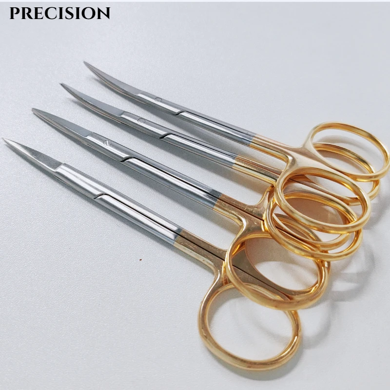 Stainless Straight Curved Dental Surgical Scissors Straight Curved Tip Hemostatic Forceps Ophthalmic Scissors Dentist Tool